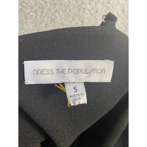 Dress The Population Womens Beth One Shoulder Deep V-neck Dress Black Size Small - Picture 7 of 9